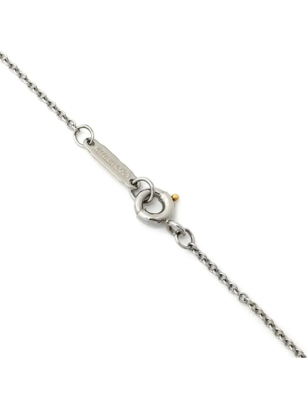Tiffany & Co Necklace Small Cross Diamond Pendant Platinum Silver 11